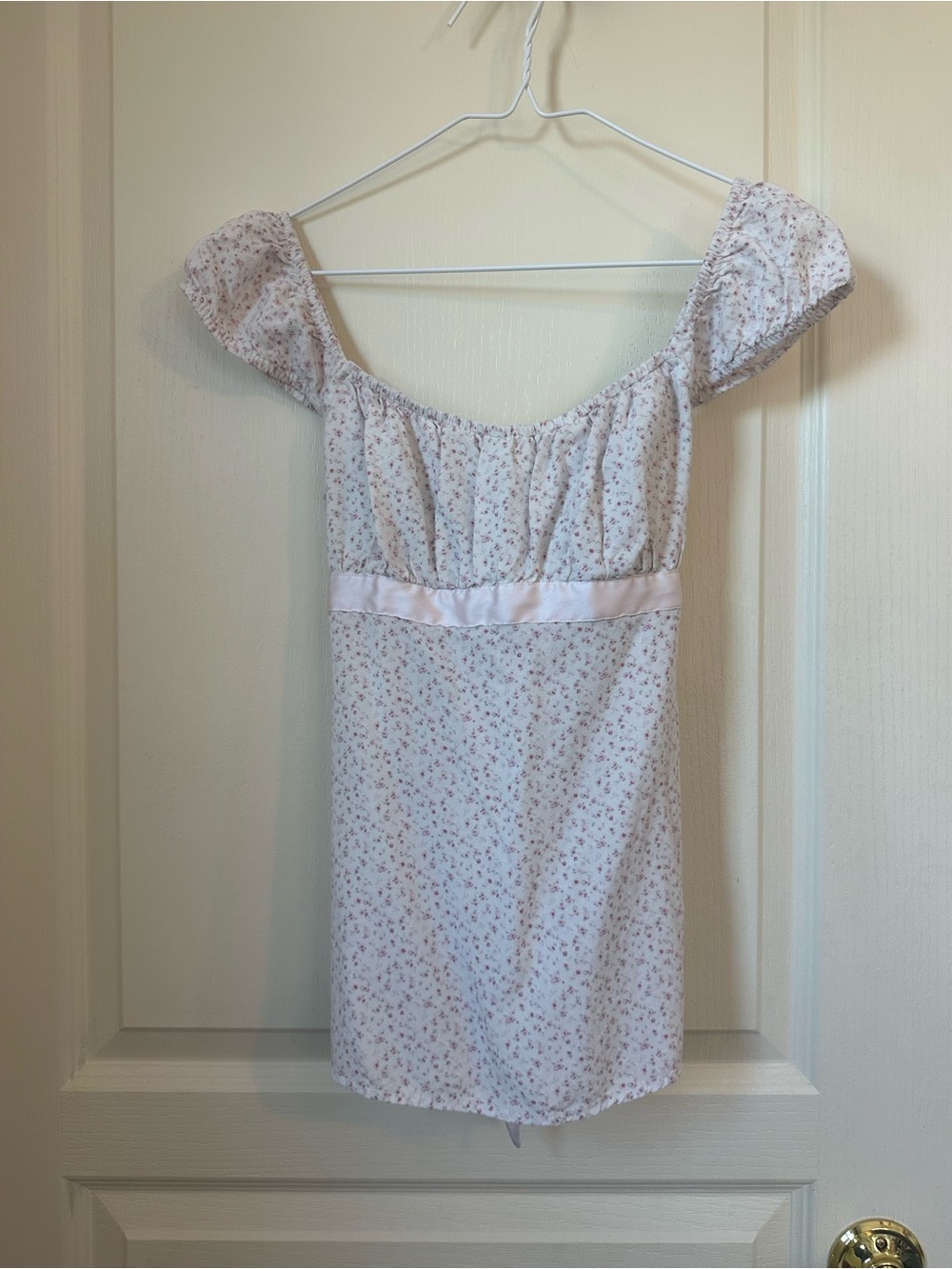 Hollister White Mini Dress with Pink Floral Print